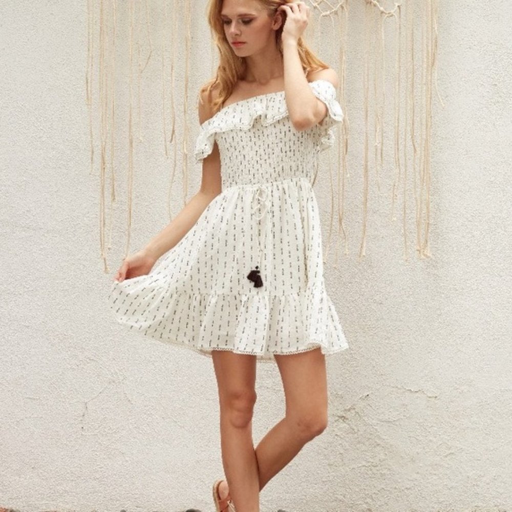 Anthropologie Tiered Tank Dress Crochet Cutout